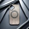IPhone 15/14PRO Mobile Phone Case Wood Grain 360 Rotating Magnetic Bracket Suitable for Apple 16 Protection Case