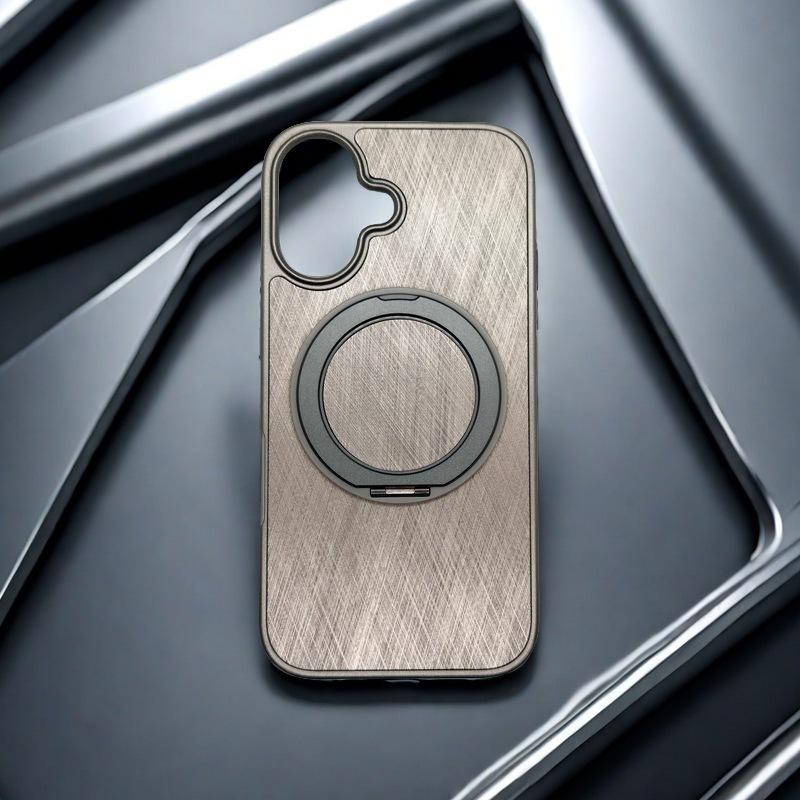 IPhone 15/14PRO Mobile Phone Case Wood Grain 360 Rotating Magnetic Bracket Suitable for Apple 16 Protection Case