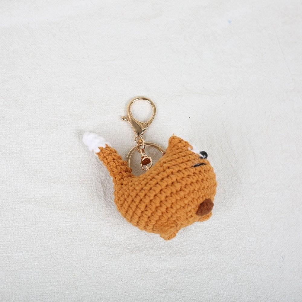 Handmade Handwoven Kitten Pendant Multi Color Kitten Key Chains Cute Cat Key Ring Car Keys