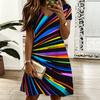 Women Oversized V Neck Short Sleeve Dress Retro Leaf Printed Flowy Dress For Countryside Trip And Everyday Wear