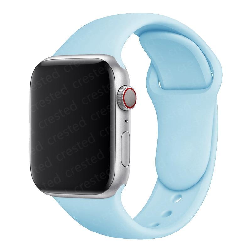 Silicone Strap For Watch Band 44mm 40mm 38mm 42mm Rubber Belt Wristband Bracelet iWatch1 2 3 4 5 Se 6 Band