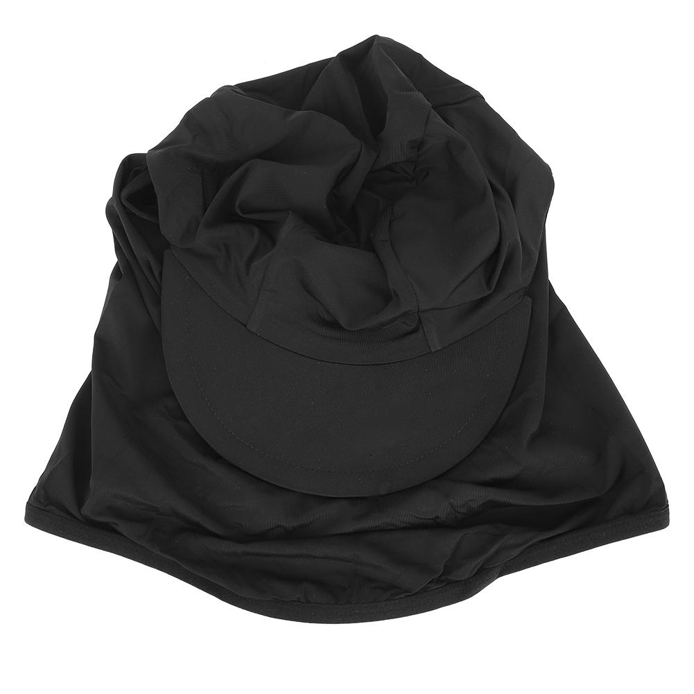 Summer Outdoor Sunscreen Cooling Face Shield With Hat Brim Water Absorption Breathable for Cycling Running Sportblack