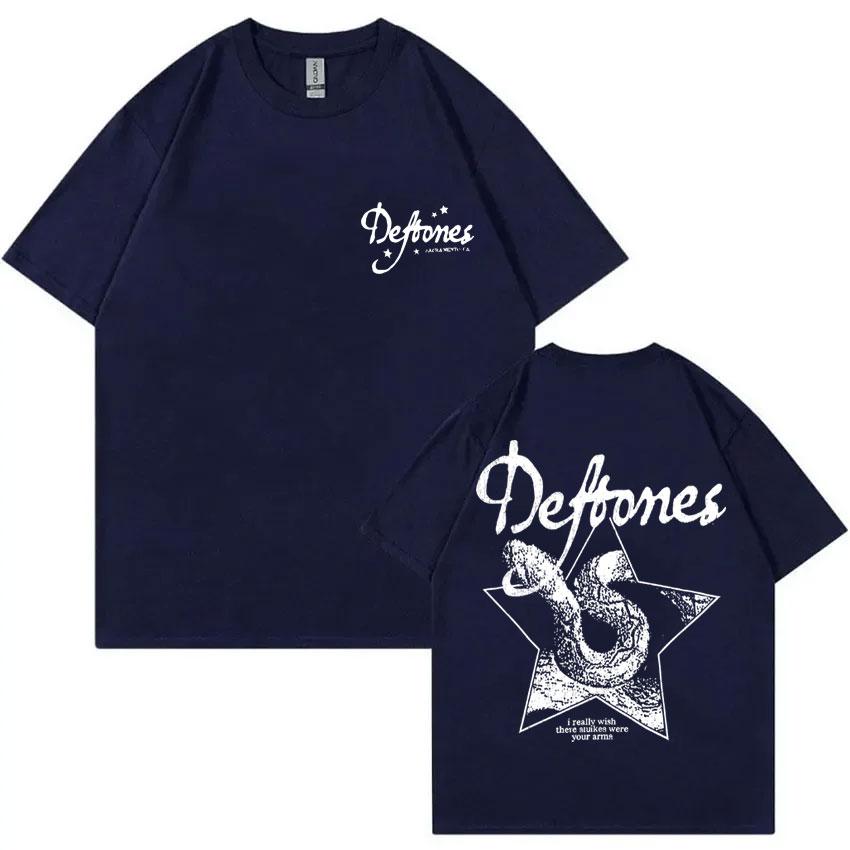 Rock Band Deftones Private Music Graphic T-shirt Snake Print T Shirts Unisex Women Casual Cotton Vintage T-shirts Oversized Tshirt