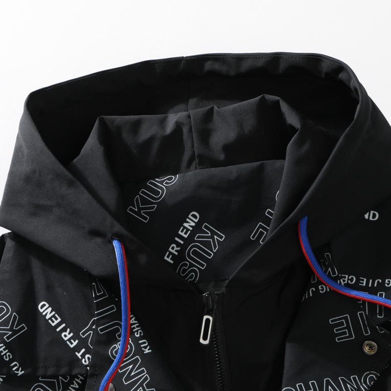 Men's Spring and Autumn New Style Youth American Trendy Jackets Casual Hooded Tops Men's Hong Kong Style Ins Baseball Uniforms