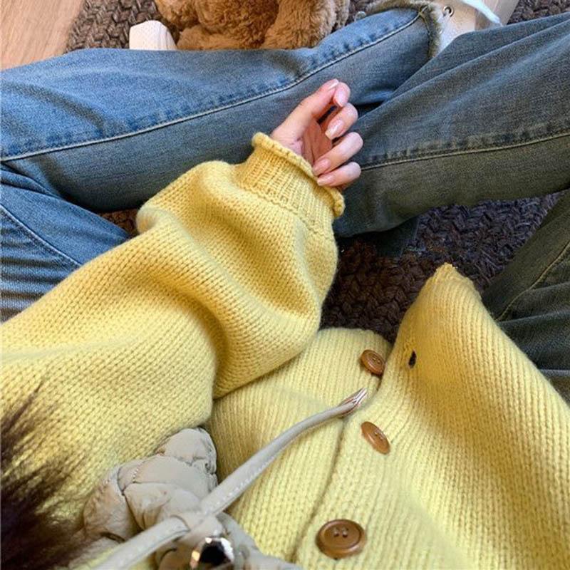 Sweaters Coat Cardigan for Women Loose Long Sleeve Knit Cardigan Sweaters Jacket