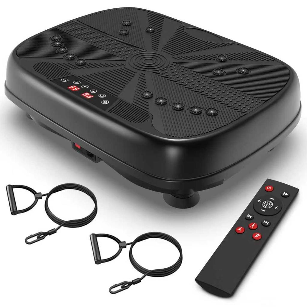Vibration Plate Training Device, Full-Body Training Fitness Platform, Vibration Plate with Resistance Bands for Home Equipment with Speed Control