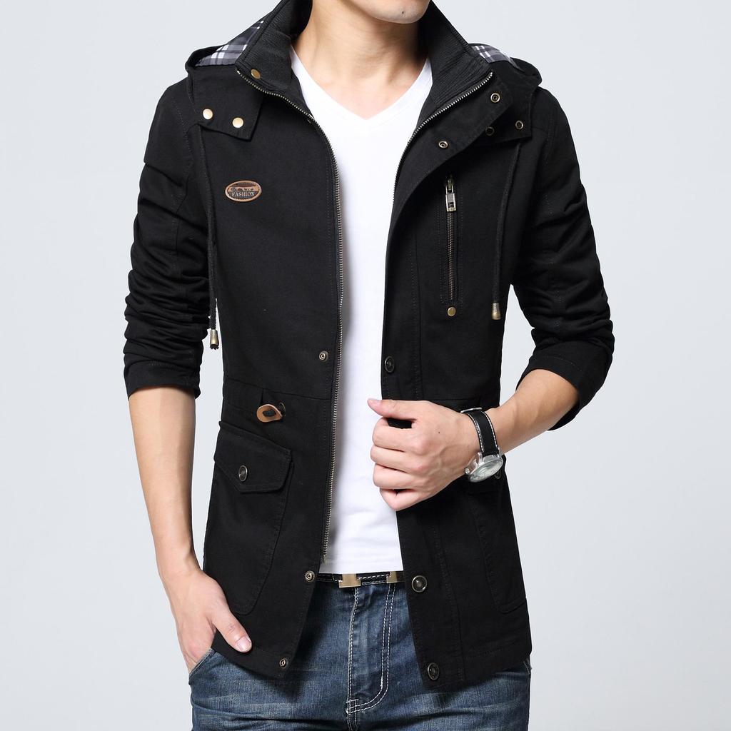 Men's Hooded Pure Cotton Washed Workwear Jacket - Autumn/Winter 2022 Collection