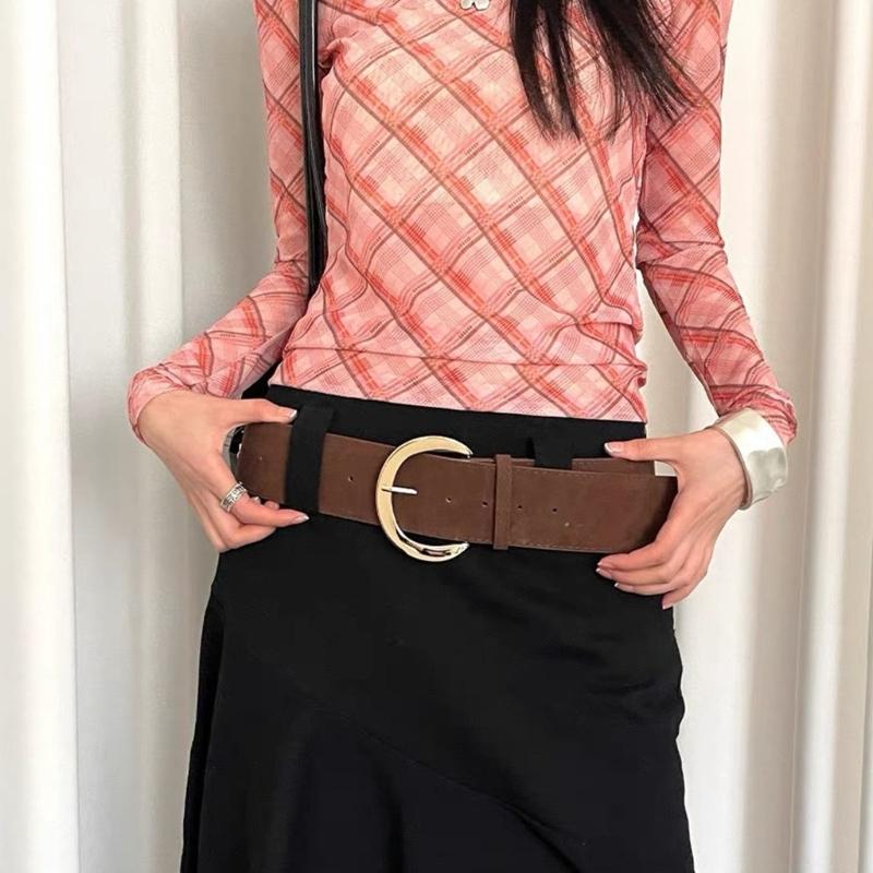 Historic Leather Wide Belt For Women And Men Adjustable Waistband Faux Leather Strap Historical Fashion Accessory