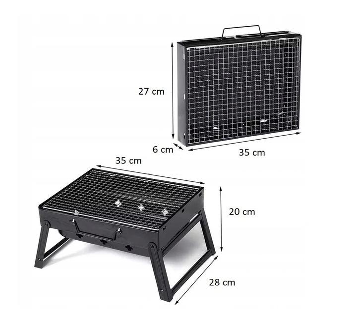 Grill Węglowy Przenośny Walizka Grill Bbq Ogrodowy Idealny Na Wyjazd Piknik