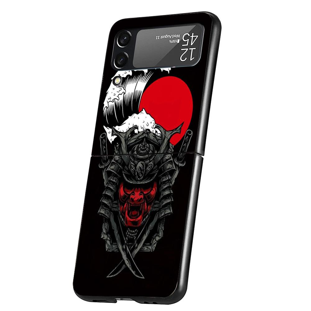Japanese Dark Dragon Tattoo Case Phone Cover for Samsung Galaxy Z Flip 6 5 4 3 5G ZFlip6 ZFlip5 ZFlip4 ZFlip3 Black Hard Trend F