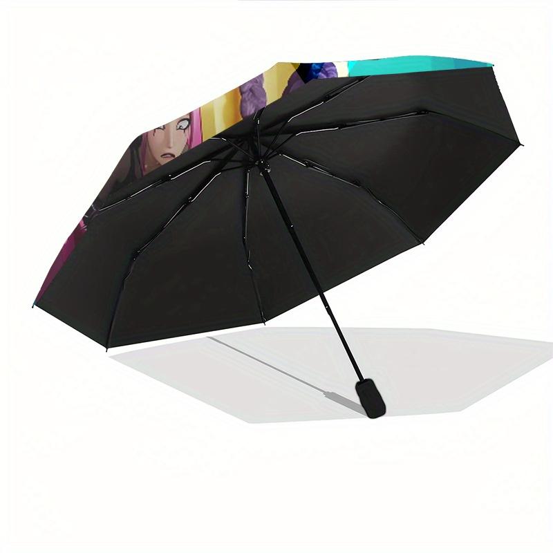 KPop Demon X Automatic opening and closing folding umbrella with 8-rib frame and compact travel design, perfect for all occasions | Stylish