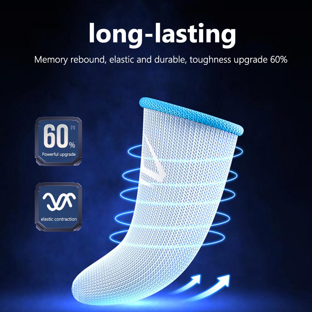 

20PCS=10Pairs Ultra-thin Gaming Finger Cover Sweatproof Breathable Thumb Gloves For PUBG Mobile Touch Screen Fingertips Gloves