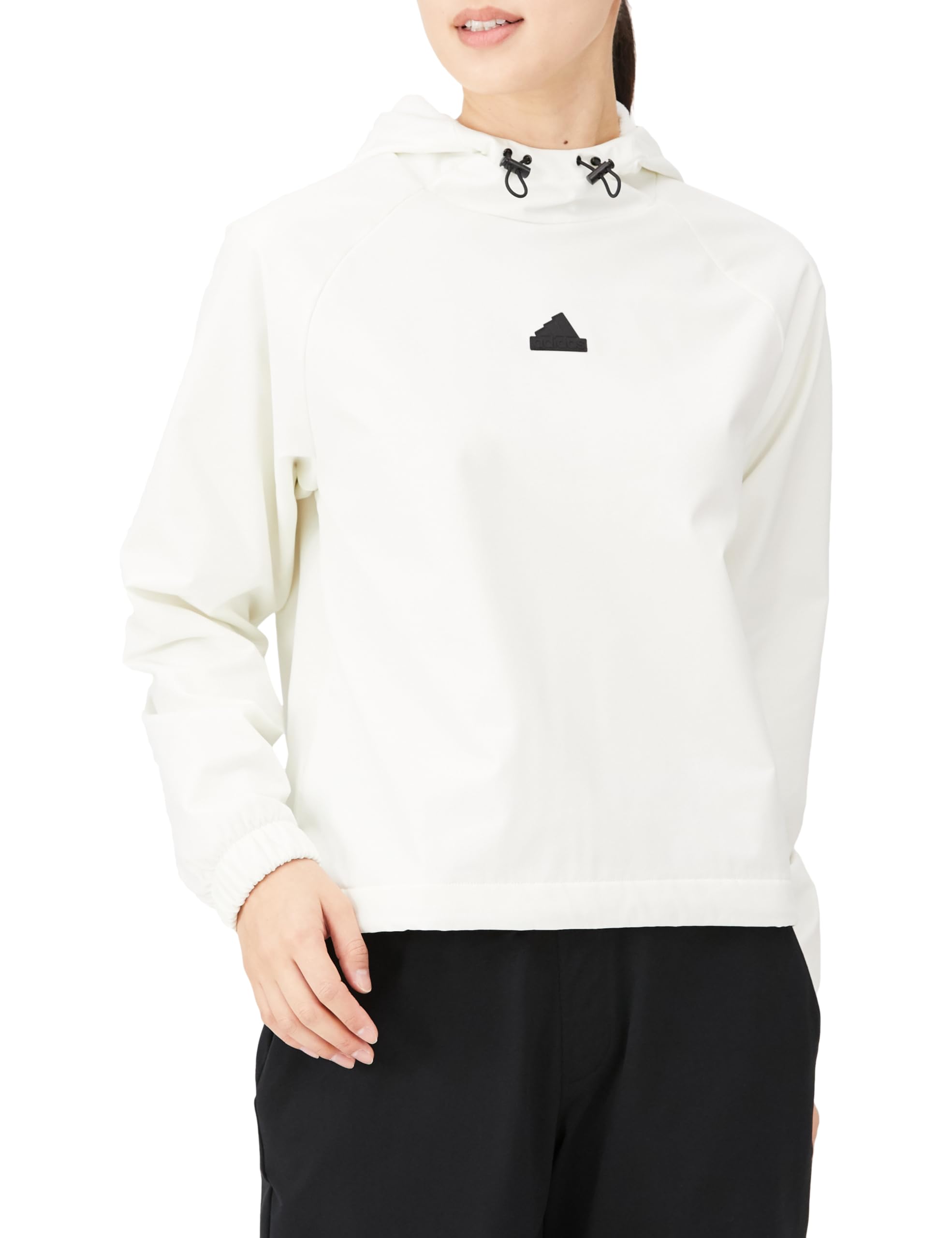 

Adidas City Escape Hoodie with Bungee Size Cord, KLV02, Women s, Off-White (IS3012), J/M