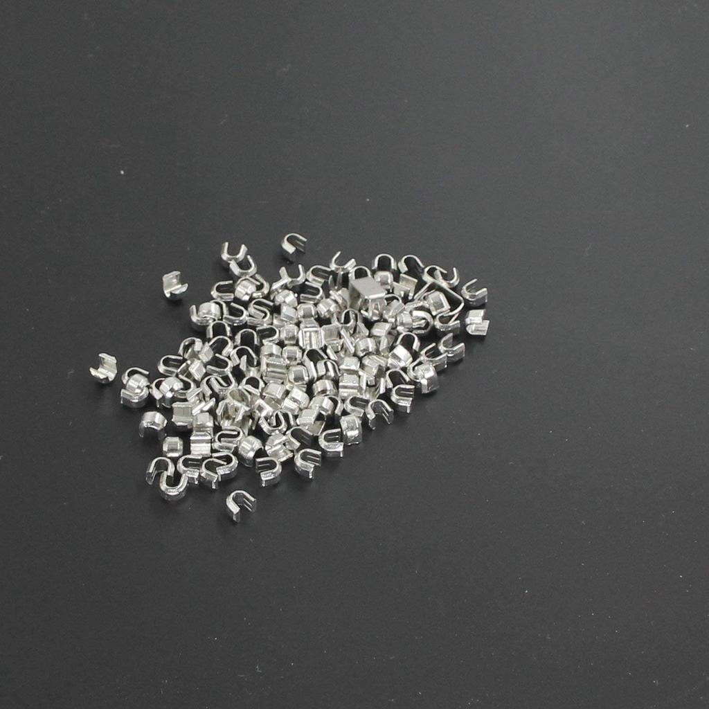#5 300 pcs Silver Zipper Bottom Stops and Top Stops for Zipper Repair (Silver) Leekayer