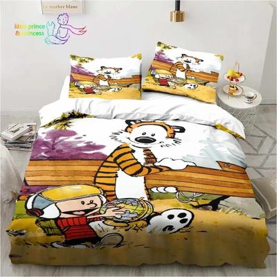 Cartoon Calvin Hobbes 3D-Druck Bettwäsche-Set Einzel Twin Full Queen King Size Bett Set Erwachsene Kind Schlafzimmer Bettwäsche Geschenk