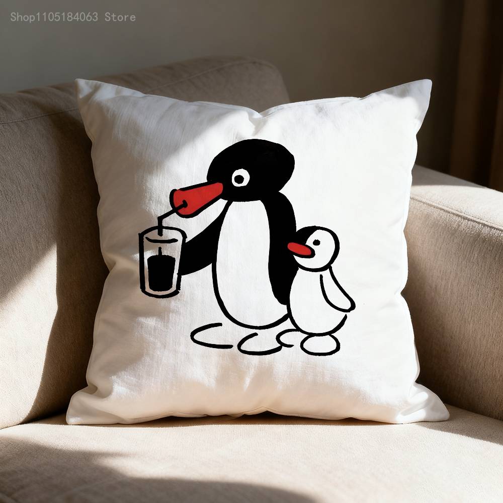 P-Pingu Pillowcases Bedroom Living Room Sofa Home Decor Polyester Cushion Cover with Zipper