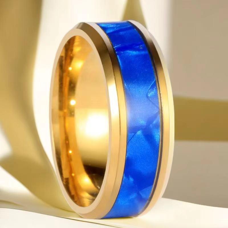 Herren Trendiger Titanstahlring - Nicht verblassender Hip-Hop-Stil, Grenzüberschreitender Schmuck, Handaccessoire aus Edelstahl