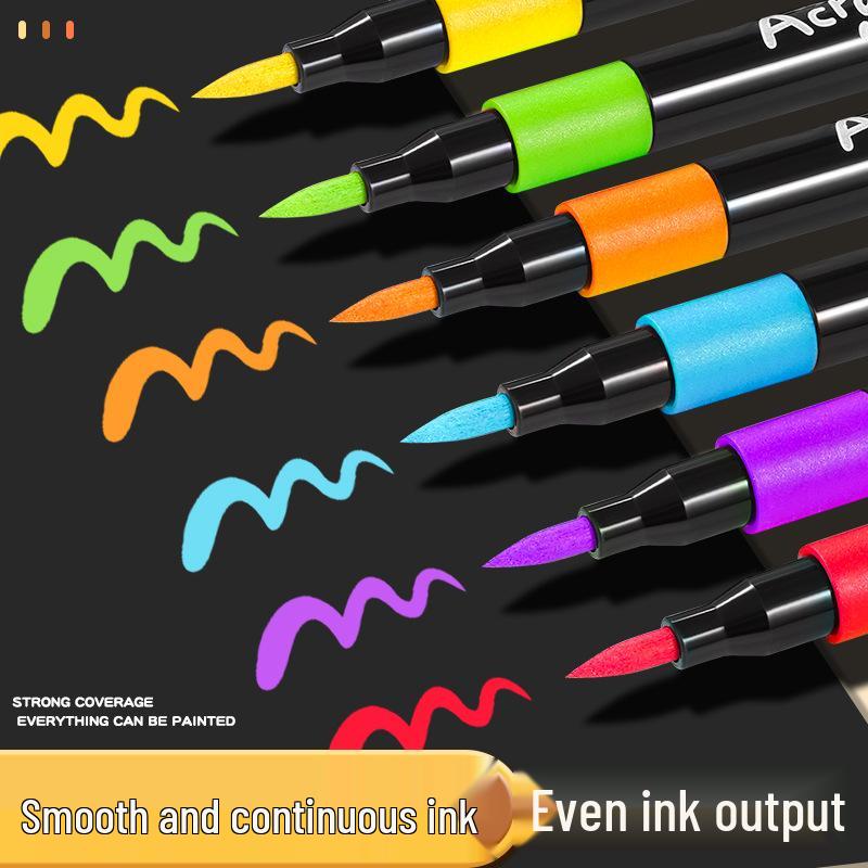 Pack de 80 Rotuladores Acrílicos de Punta Suave Color Verdadero - Caja Negra, No Manchan y Apilables para Arte Estudiantil