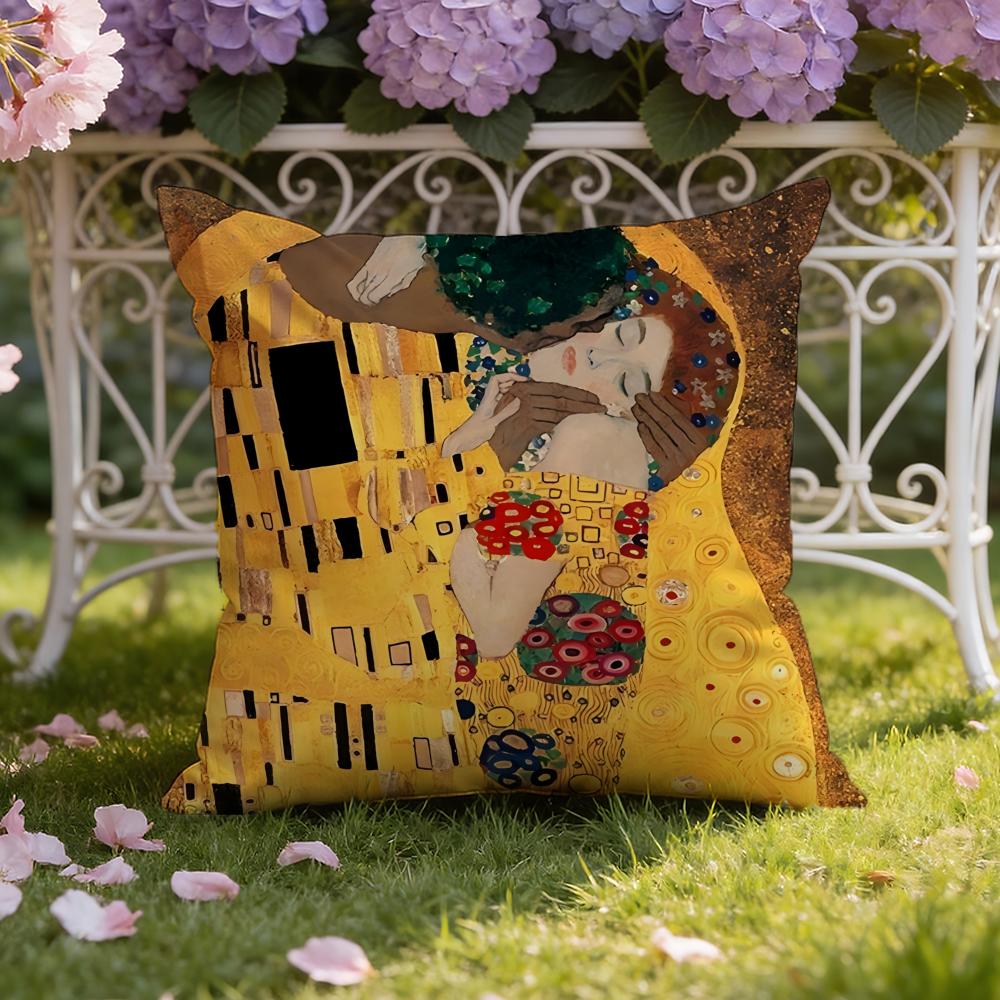 G-Gustav K-Klimt Oil P-Painting Cushion Cover Home & Car Dual-Scene Pillow Cover: Reversible for Premium Comfort