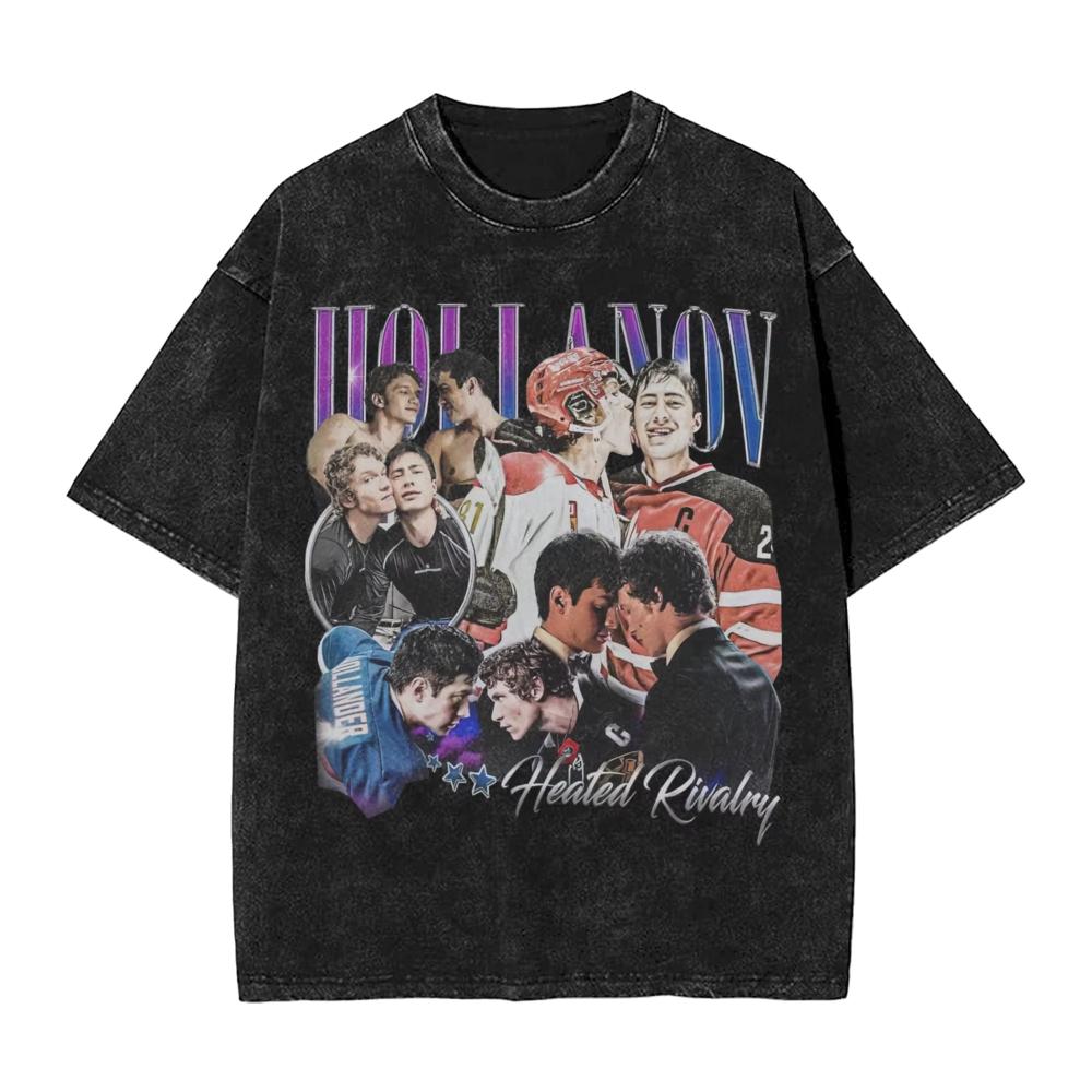 Washed T Shirts Heated Rivalry Ilya Rozanov TShirts Harajuku Connor Storrie Streetwear Cotton Graphic Tops Tops Tees Men Women