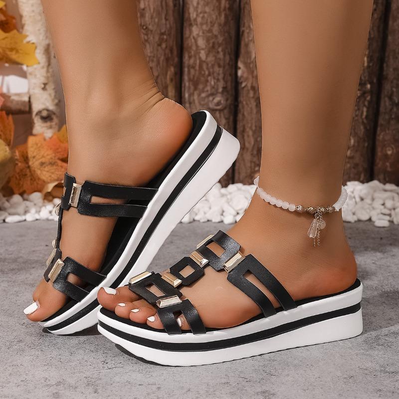 

New Women s Shoes Fish-mouth Thick-soled Button-down One-shoulder Flip-flops 36 чорний