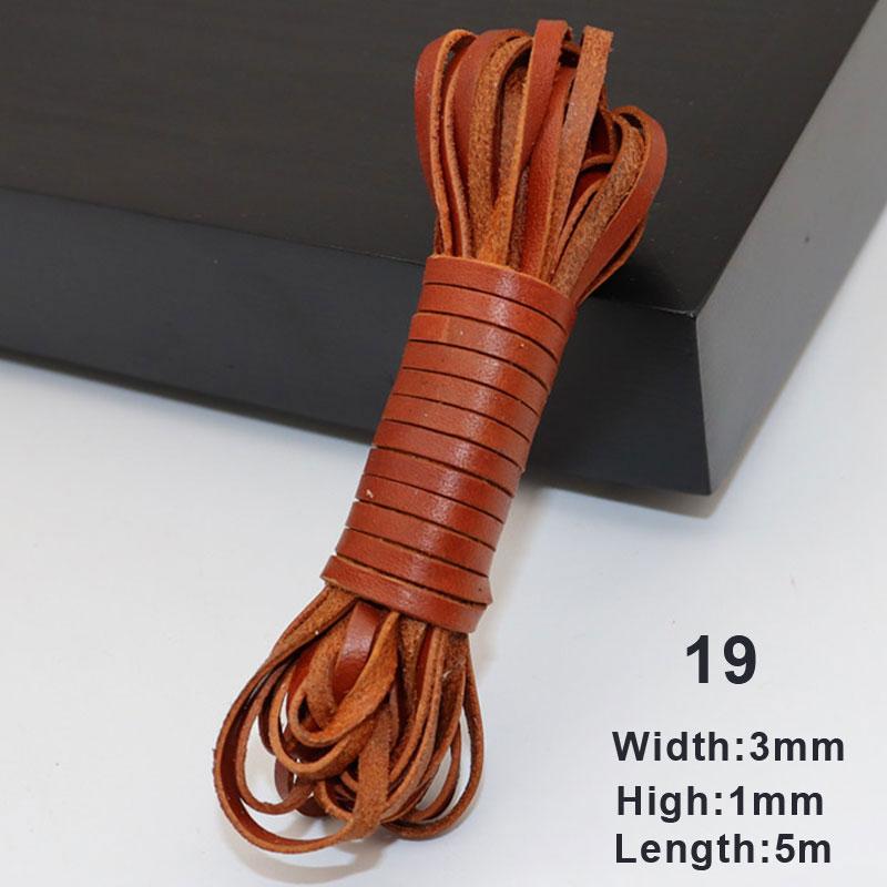 

5 метров DIY кофейный/красный/коричневый 3 мм круглые/плоские кожаные шнуры из натуральной кожи 19