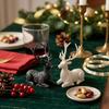 3D Printed Xmas Reindeer Sculpture Lying-Posture Elk Deer Statue Animal Figurine  Office Desk