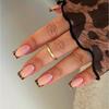 24 ks Krátké čtvercové francouzské Press On nehty Leopardí vzor Akrylové umělé nehty Pro manikúru kvality salonu Ozdoba na nehty