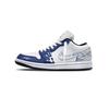 Air Jordan 1 'PalmWave' Leather Slip Resistant Low Top Basketball Shoes Women's Blue White DC0774-101(Team81-PalmWave)
