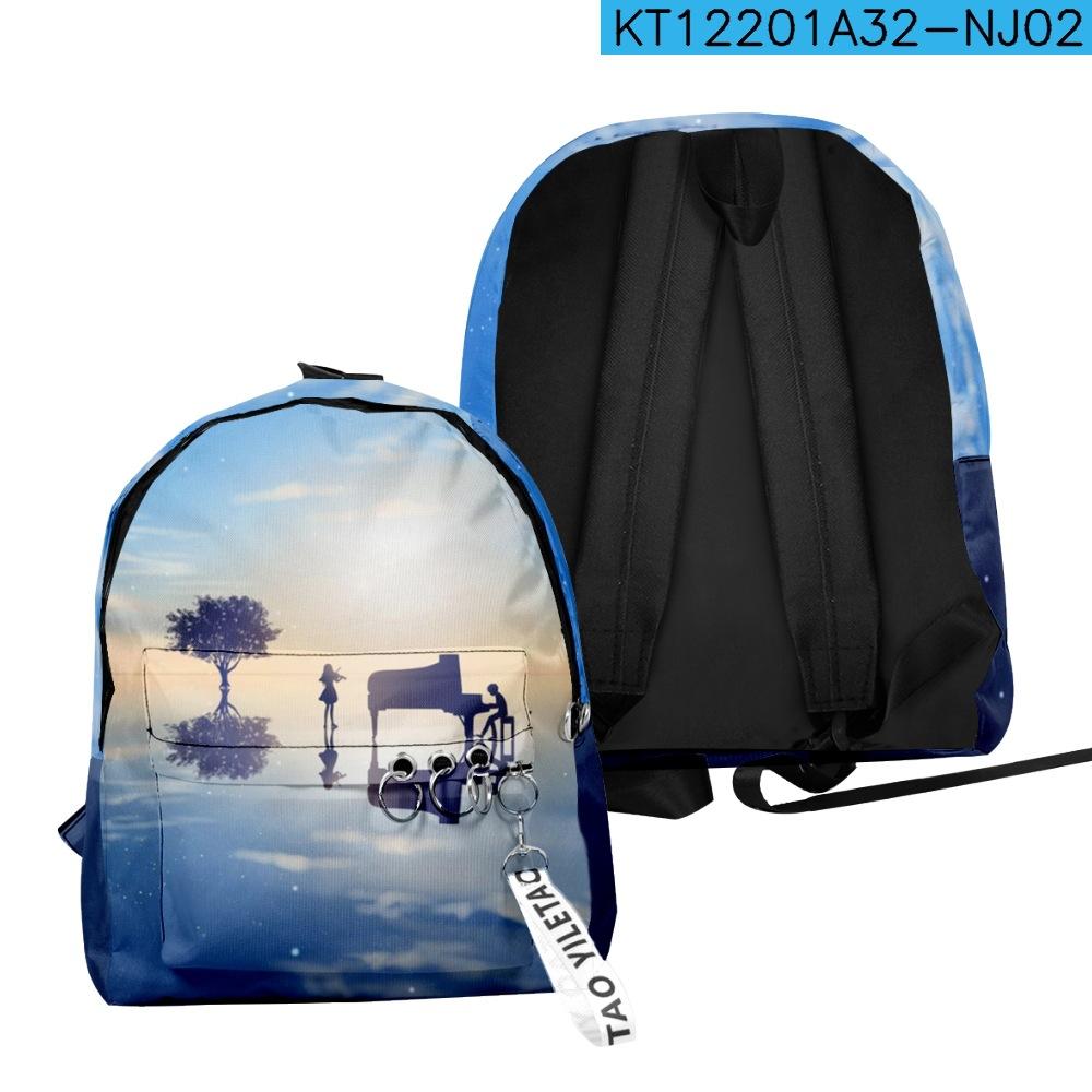Classic Novelty Your Lie In April Backpacks Boys/Girls School Bags 3D Print Keychains Oxford Waterproof Cute Small Backpacks