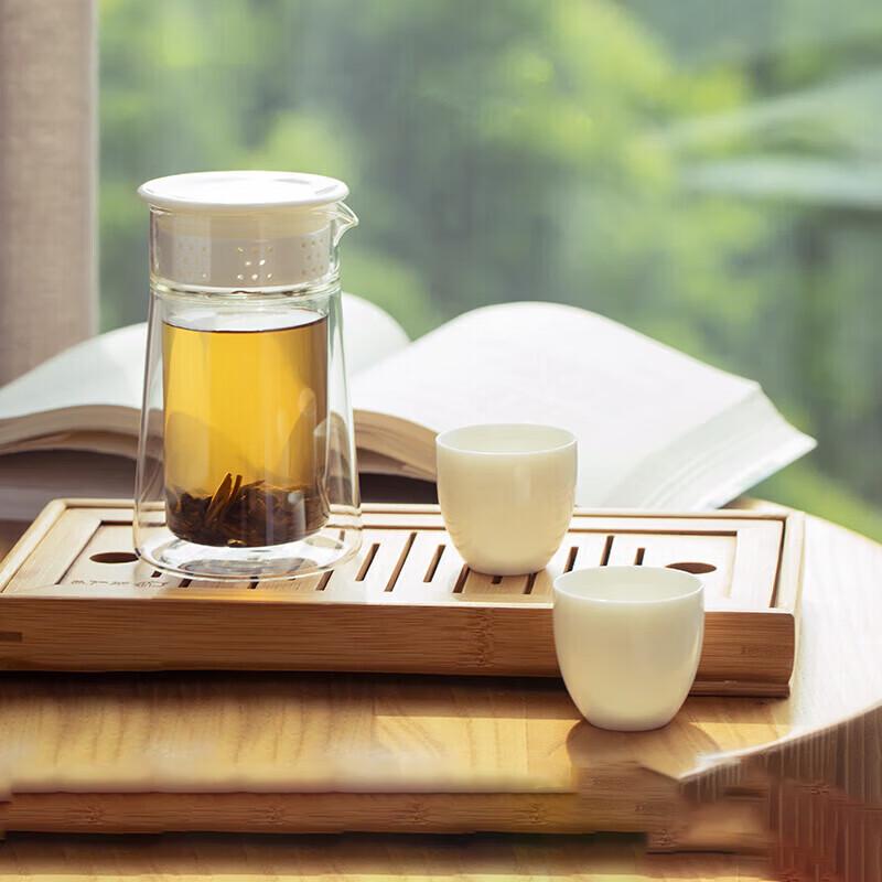 Lakeside Residence Minimalist Glass Tea Set with Two Cups