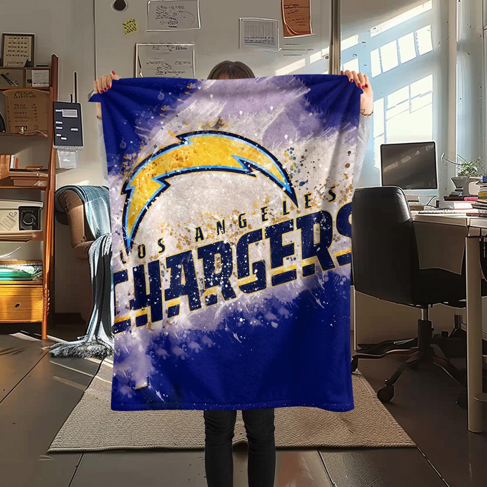 Los Angeles Chargers  Print Flannel Blanket, High quality Comfortable for All Seasons, Home Decor, Warmth and Comfort