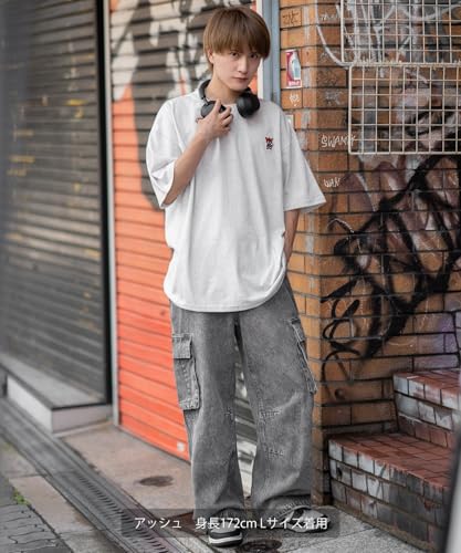 IMPROMES Casual SIDEWAYSTANCE Embroidered Downer Fox Short Sleeve T-Shirt, Men's, Ash