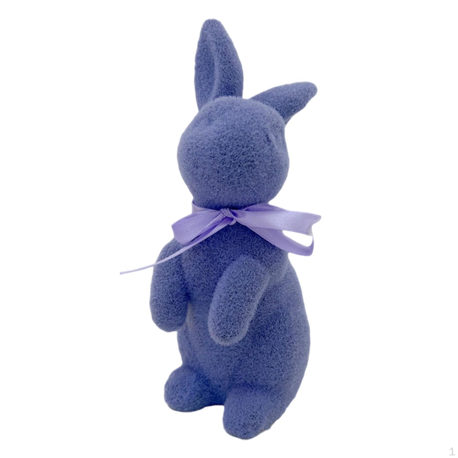 

Flocked Bunny Figurine Easter Decoration Soft Tabletop Ornament for Holiday Dining Table Фіолетовий