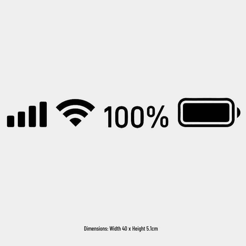 WIFI Signal & Battery Level Car Decal - Funny Windshield Phone Decoration