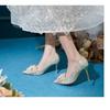 Fashion 2025 New Spring and Summer Wedding Shoes Two Wear Bridal Shoes Rhinestone Sequin Heels