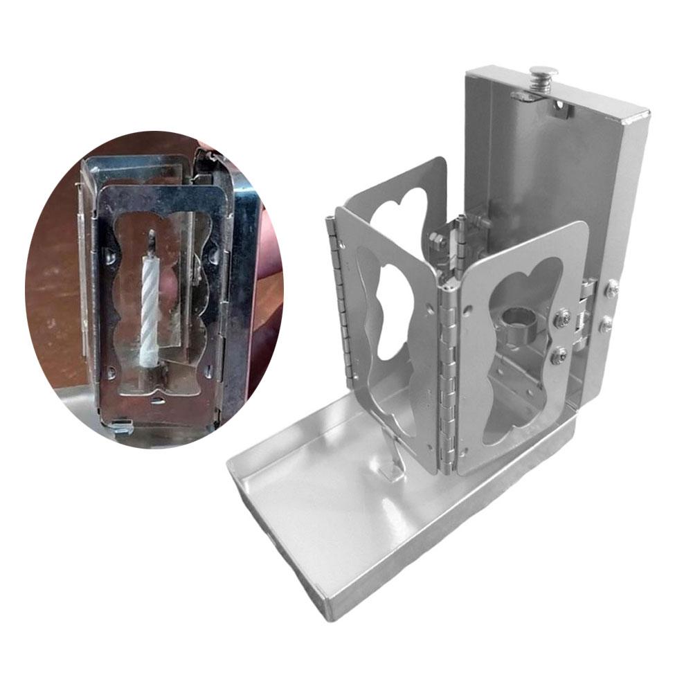 Neue Tragbare Faltbare Taschen-Outdoor-Kerzenlampe Für Camping Halter Kerzenständer Dekor Klassisch O1W4