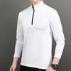 Men's Sports Shirts Stand Collar Half Zip Sweatshirt Solid Color Slim Fit Long