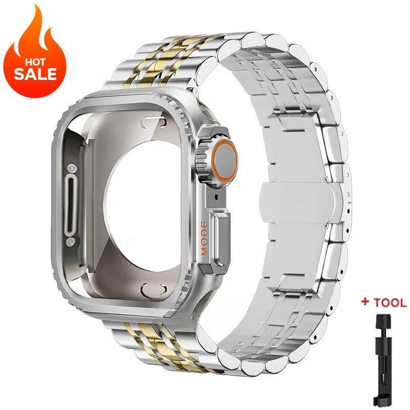 Metal Strap+Metal Case for Apple Watch Series 11 46mm 42mm Ultra 3/2/1 49mm 45mm 44mm Band for Series 11 10 9 8 7 6 5 SE2 SE3 4
