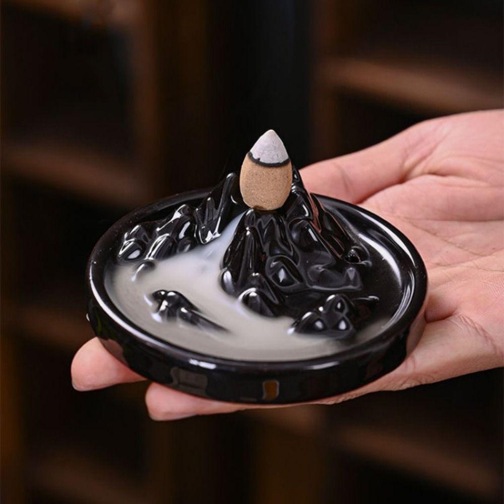 Wasserfall-Räuchergefäß, Rückfluss-Räuchergefäß, kreativer Keramik-Aromatherapie-Dufthalter, Vintage-Aroma-Diffusor für den Innenbereich