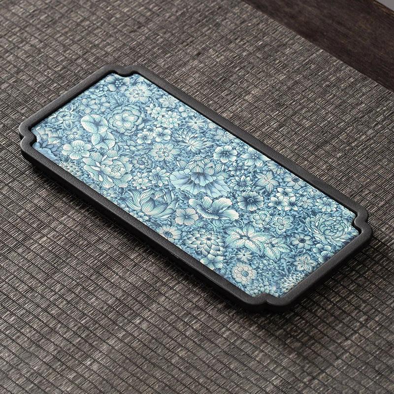 Chinese Style Retro Absorbent Tea Tray for Coffee Tables, Modern Household Decoration, Dry Bubble Function, New Design