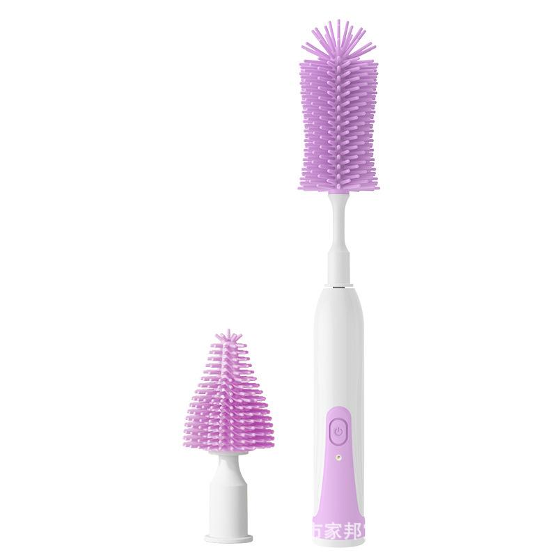 

New Smart Electric Newborn Bottle Cleaning Brush Newborn Portable Long Handle Brush Silicone Cleaning Kit жёлтый