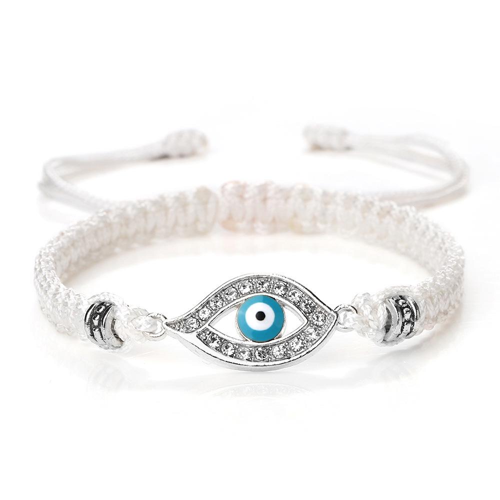Cross-Border Alloy Bamboo Evil Eye Bracelet: Starry Eyed Woven Couple Bow Design