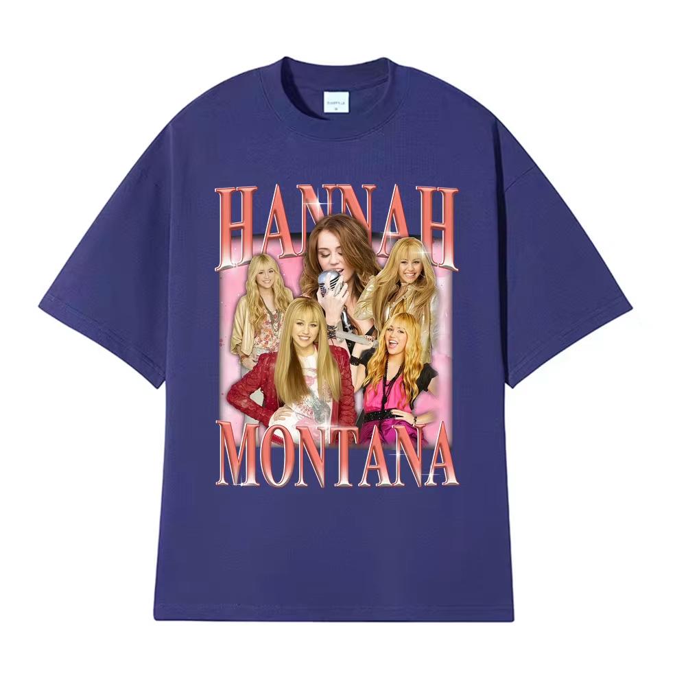 Hannah Montana Vintage 90s Graphic T-shirt Men Women's Clothing Aesthetic High Street T Shirts 100% Cotton Short Sleeve T-shirts