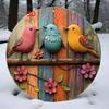 Vibrant Bird Floral Aluminum Metal Wall Art Decor Hanging Sign