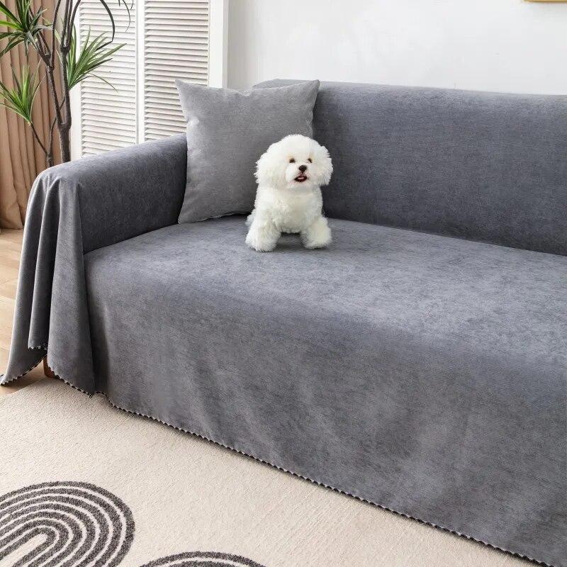 

Мягкое одеяло для дивана, однотонное, полностью обернутое, ткань, вельветовое водонепроницаемое полотенце для дивана, универсальное для всех сезонов, подушка для дивана-полотенца 180x90cm1pcs