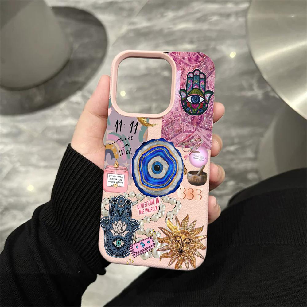 Hamsa Hand Böser Blick Collage Handyhülle Für iPhone 17 16 15 14 13 12 11 Pro Max 13 Mini 16e 17 Air Weiche Hülle Coque