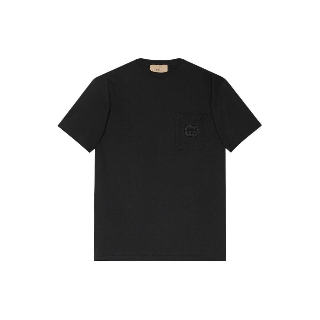 GUCCI T-Shirts Men's Black Crew Neck Moderate Straight Fit 774347-XJGA8-1043