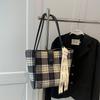 Fashion Handbag For Women Spring/Summer  New Polyester Commuting Shoulder Bag Vintage Ribbon Large Capacity Shopping Bag