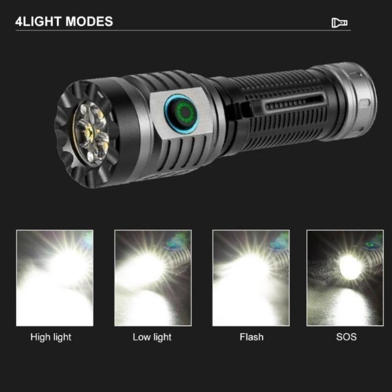 High Bright 3*LED Strong Light Mini Rechargeable Portable Torch Outdoor Aluminum Alloy Tactical Flashlight with Pen Clip